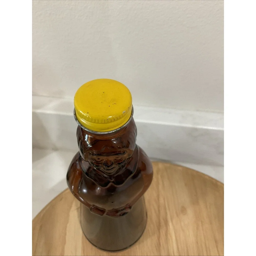 Vintage Mrs. Butterworth Amber Brown Glass Syrup Bottle 8.25 Inch
